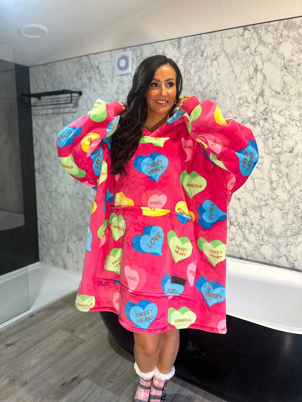 Candy Love Hearts Oversized Blanket Hoodie