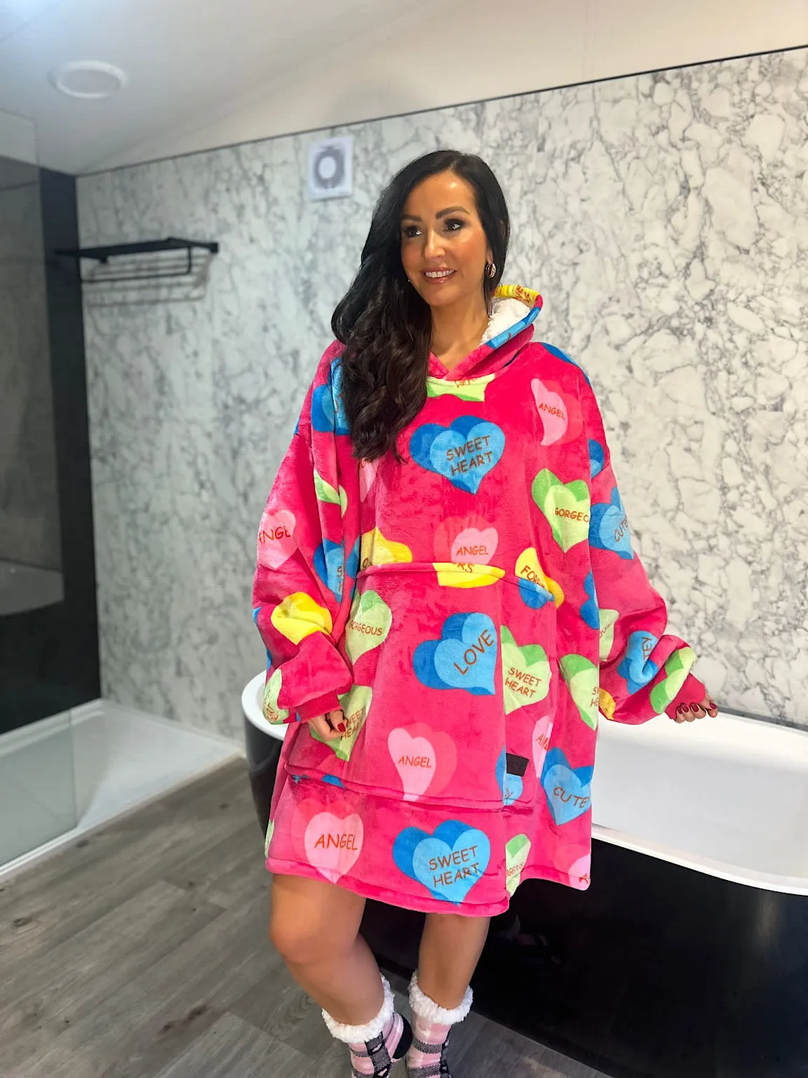 Candy Love Hearts Oversized Blanket Hoodie