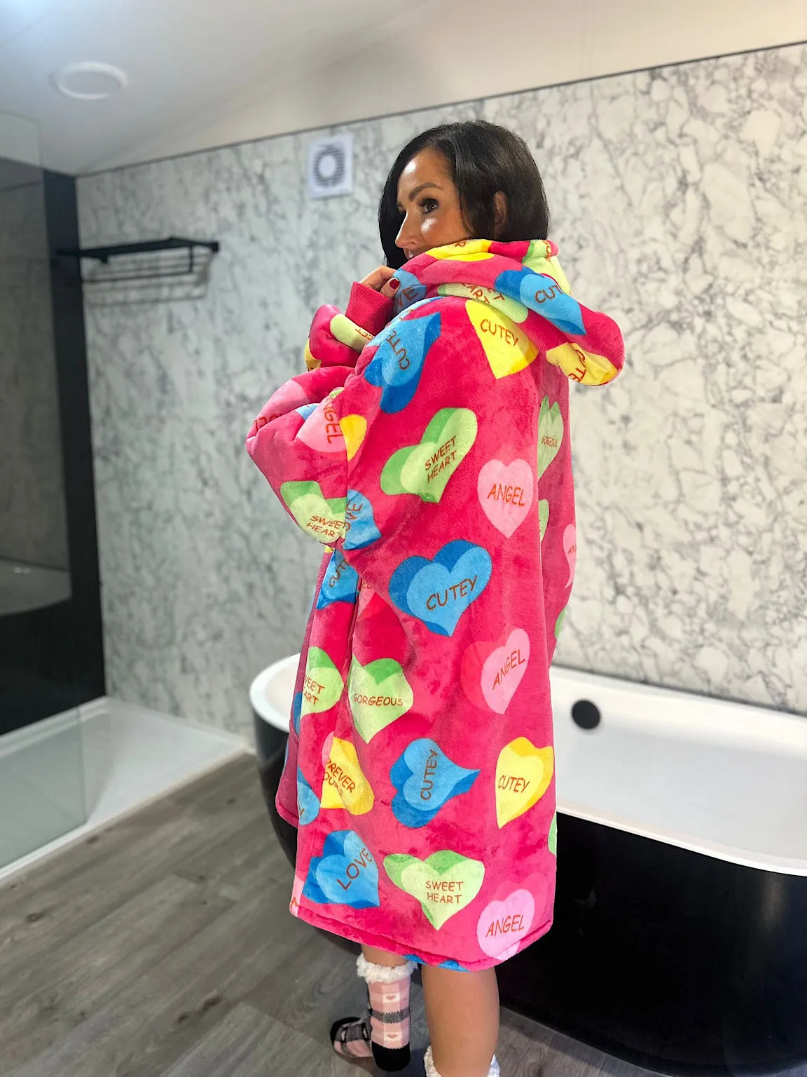 Candy Love Hearts Oversized Blanket Hoodie