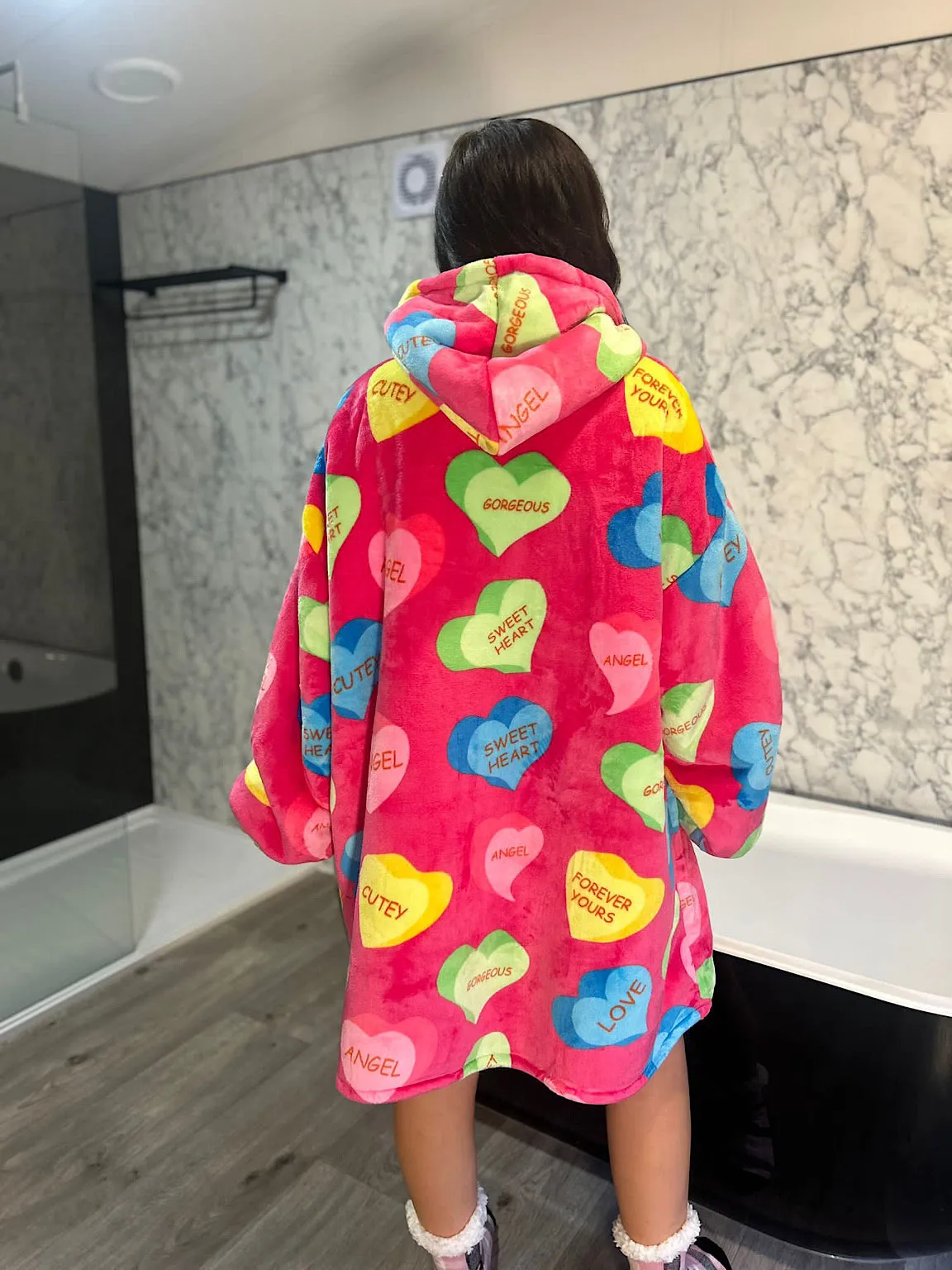 Candy Love Hearts Oversized Blanket Hoodie