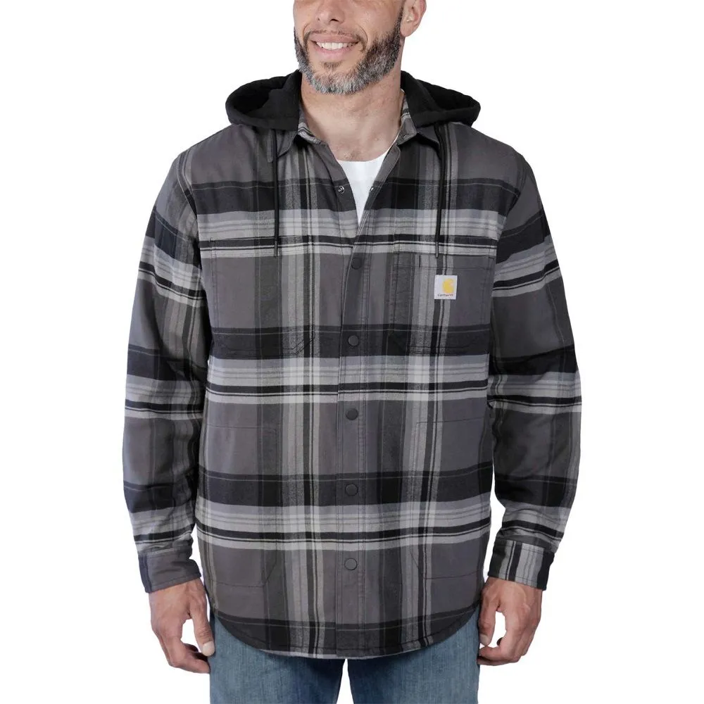 Carhartt Mens Flannel Sherpa Lined Hooded Shirt Jacket