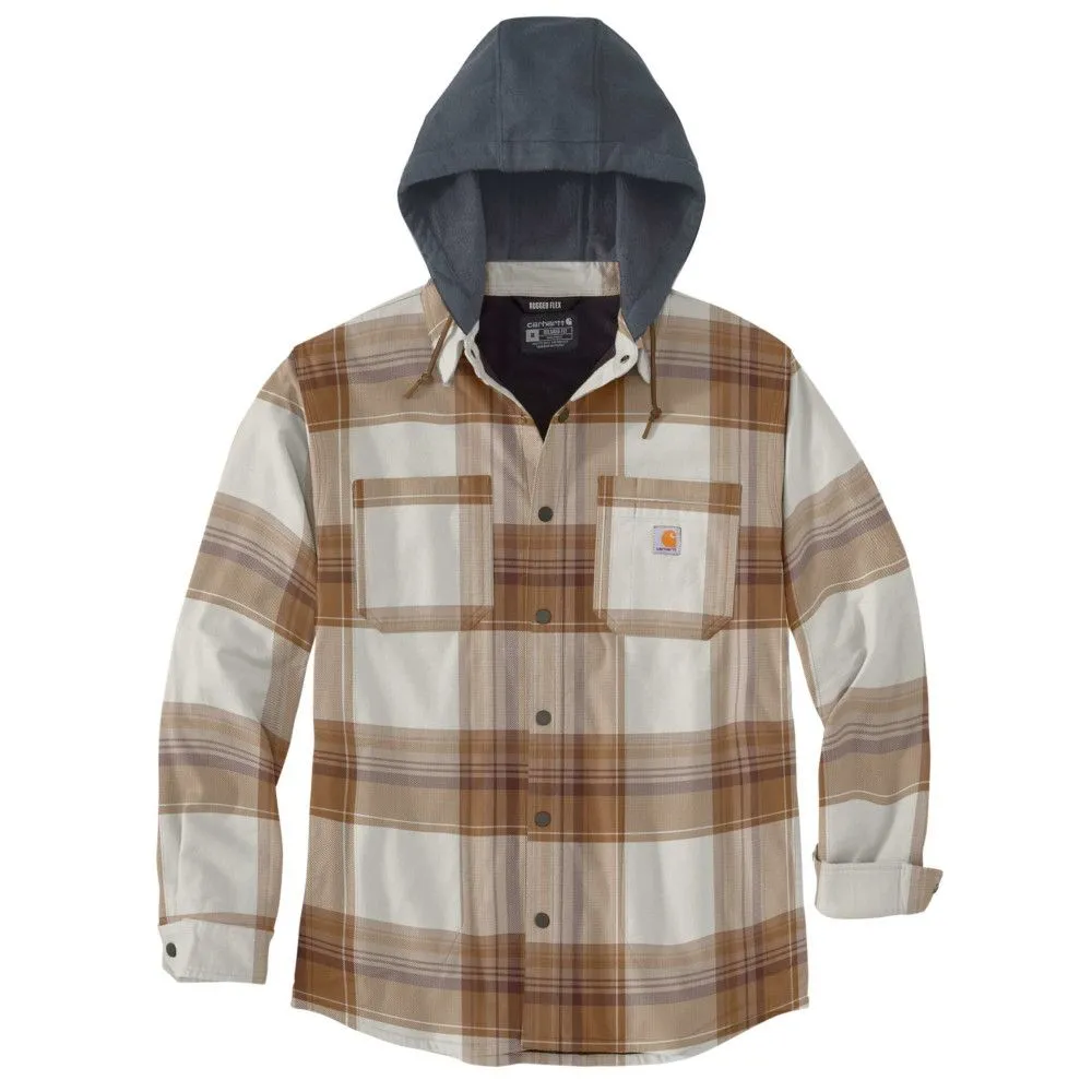 Carhartt Mens Flannel Sherpa Lined Hooded Shirt Jacket