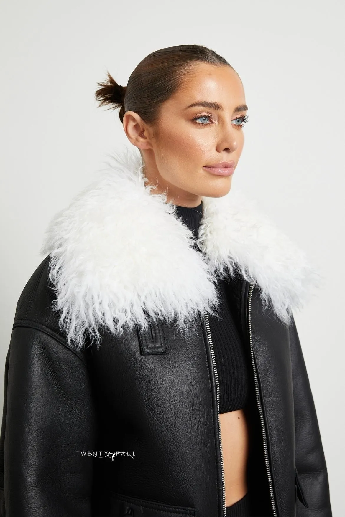 Celine Shearling Bomber with Mongolian Fur