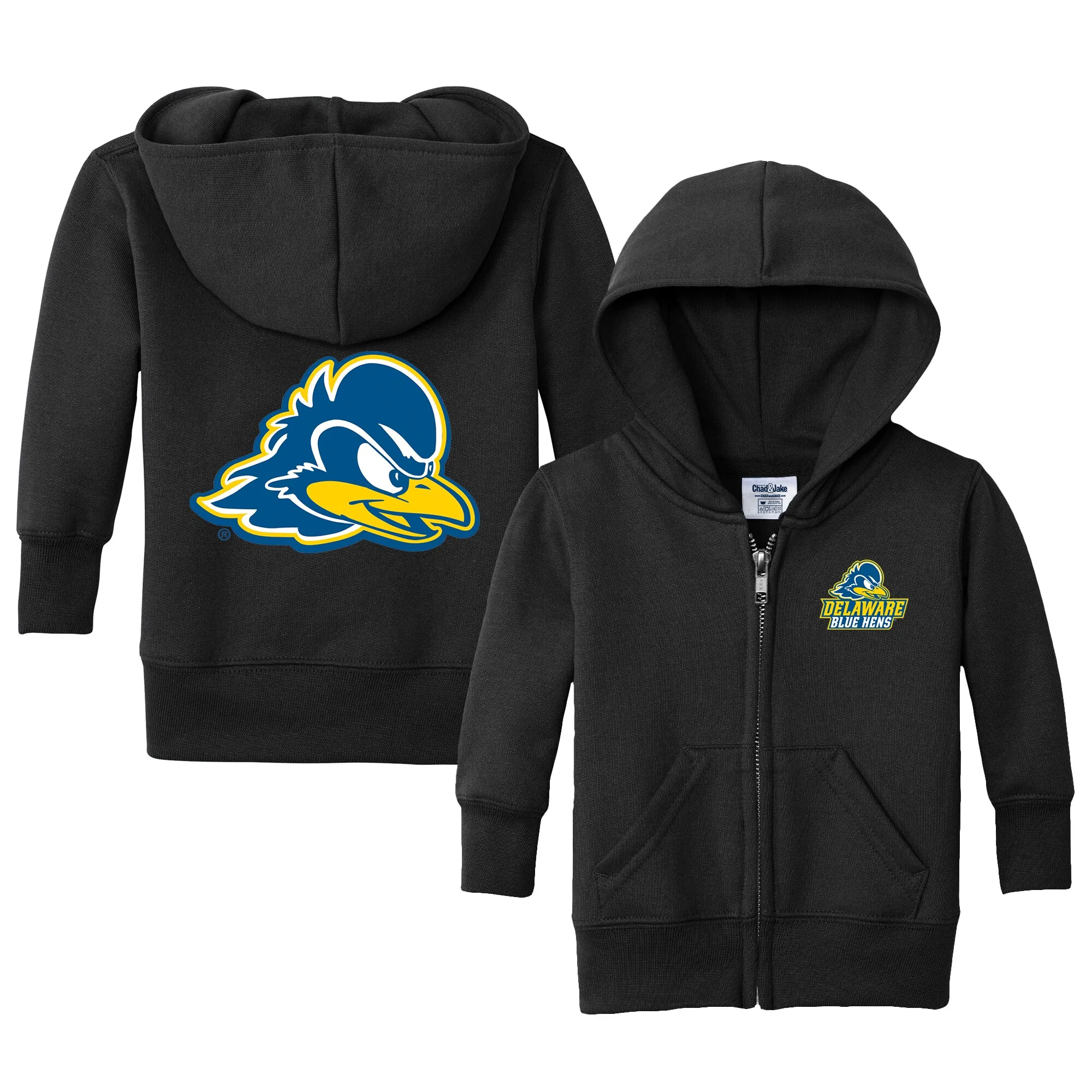 Chad & Jake  Delaware Fightin' Blue Hens Toddler Black Logo Full-Zip Hoodie Jacket