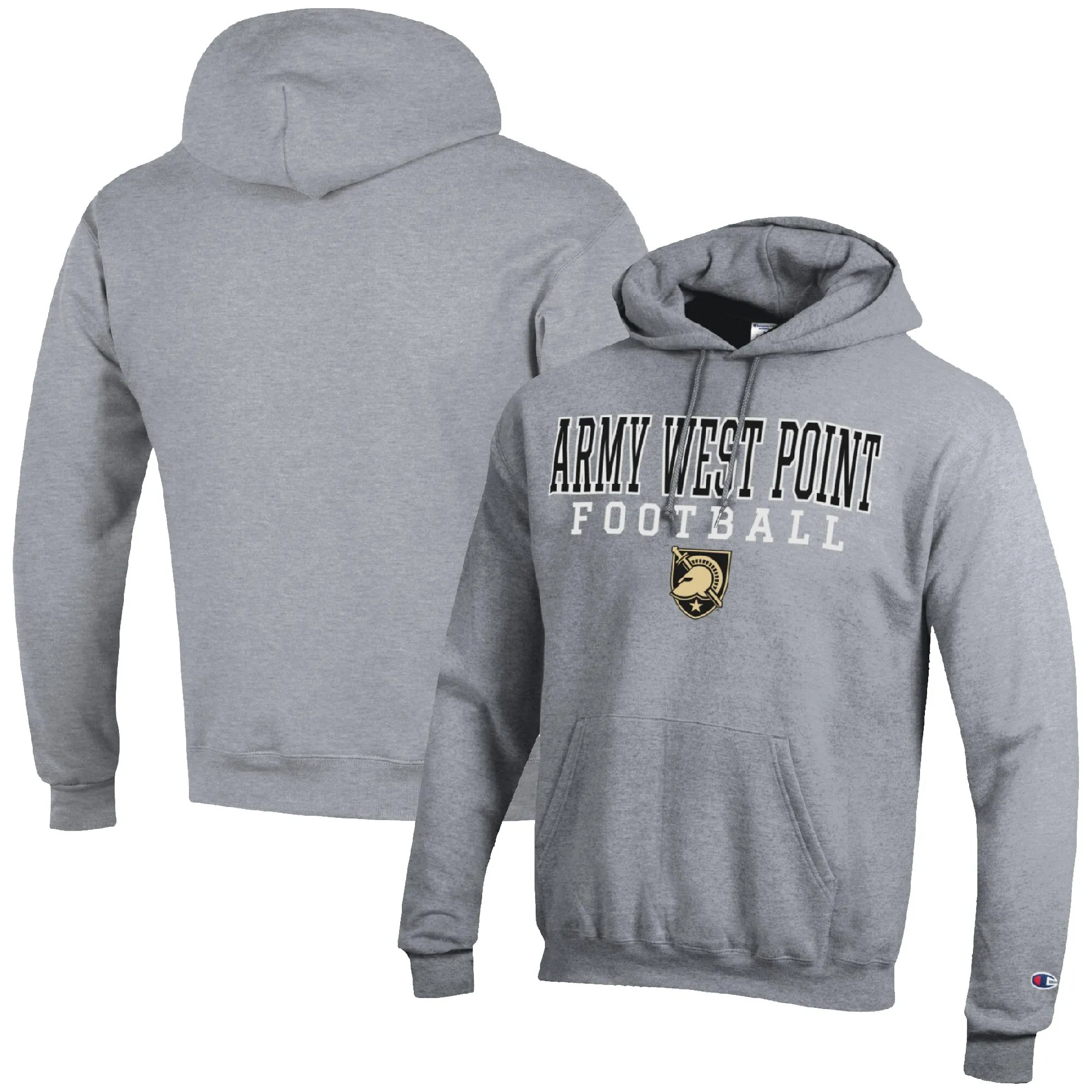 Champion Army Black Knights Heather Gray Football Stack Pullover Hoodie