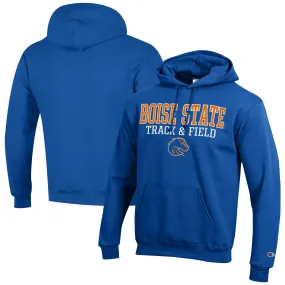 Champion  Boise State Broncos Royal Track & Field Stack Powerblend Pullover Hoodie