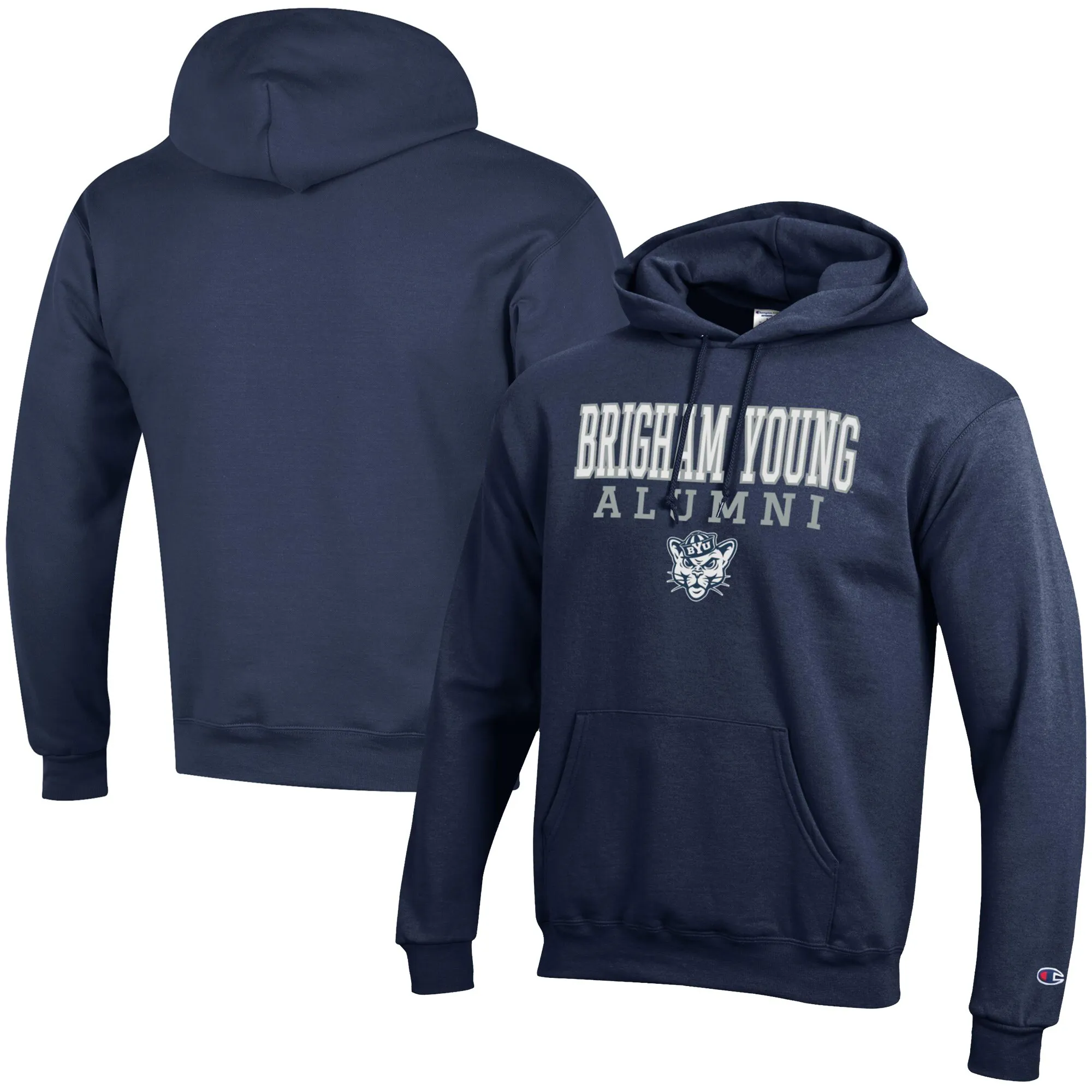 Champion  BYU Cougars Navy Alumni Logo Stack Pullover Hoodie