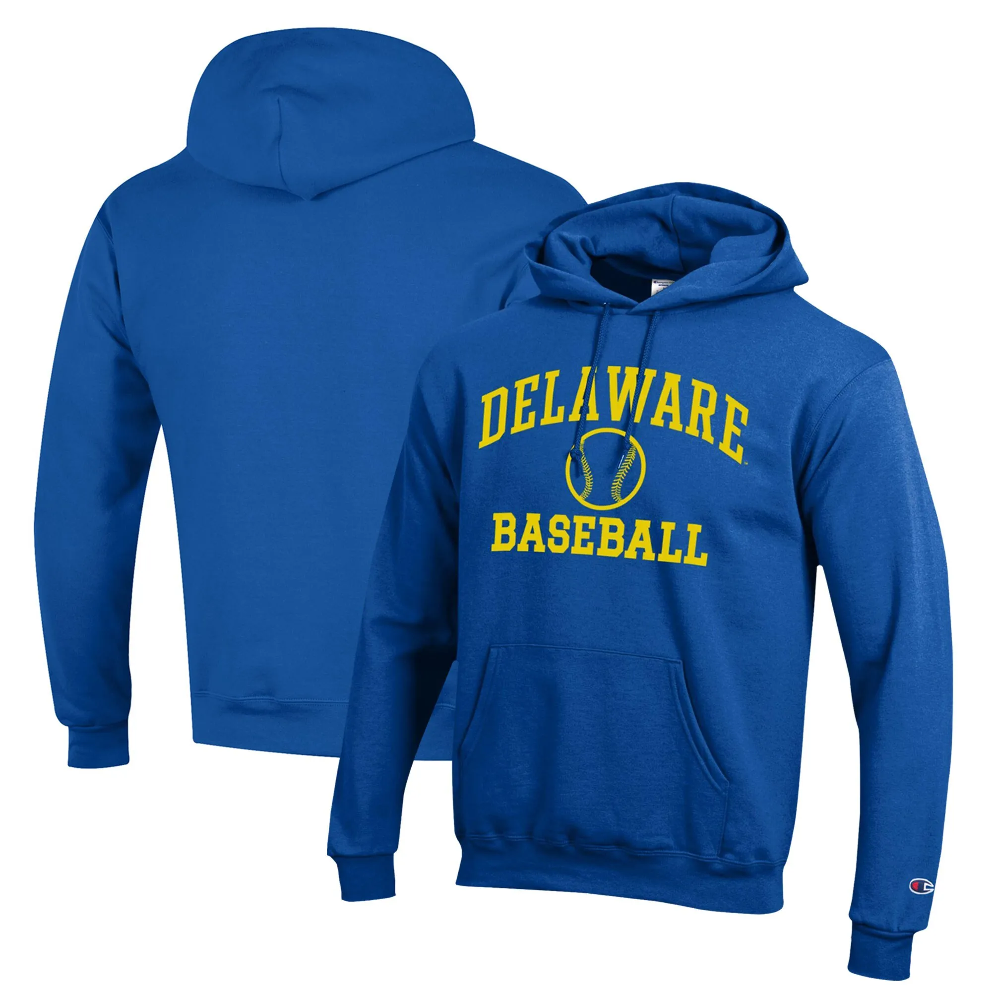 Champion  Delaware Fightin' Blue Hens Royal Icon Baseball Powerblend Pullover Hoodie