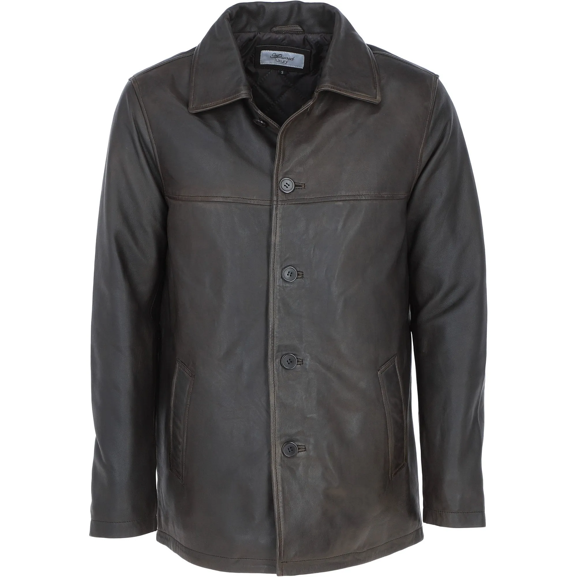 Classic Ashwood Men's Aq Brown Leather Jacket: AWM-REEFER