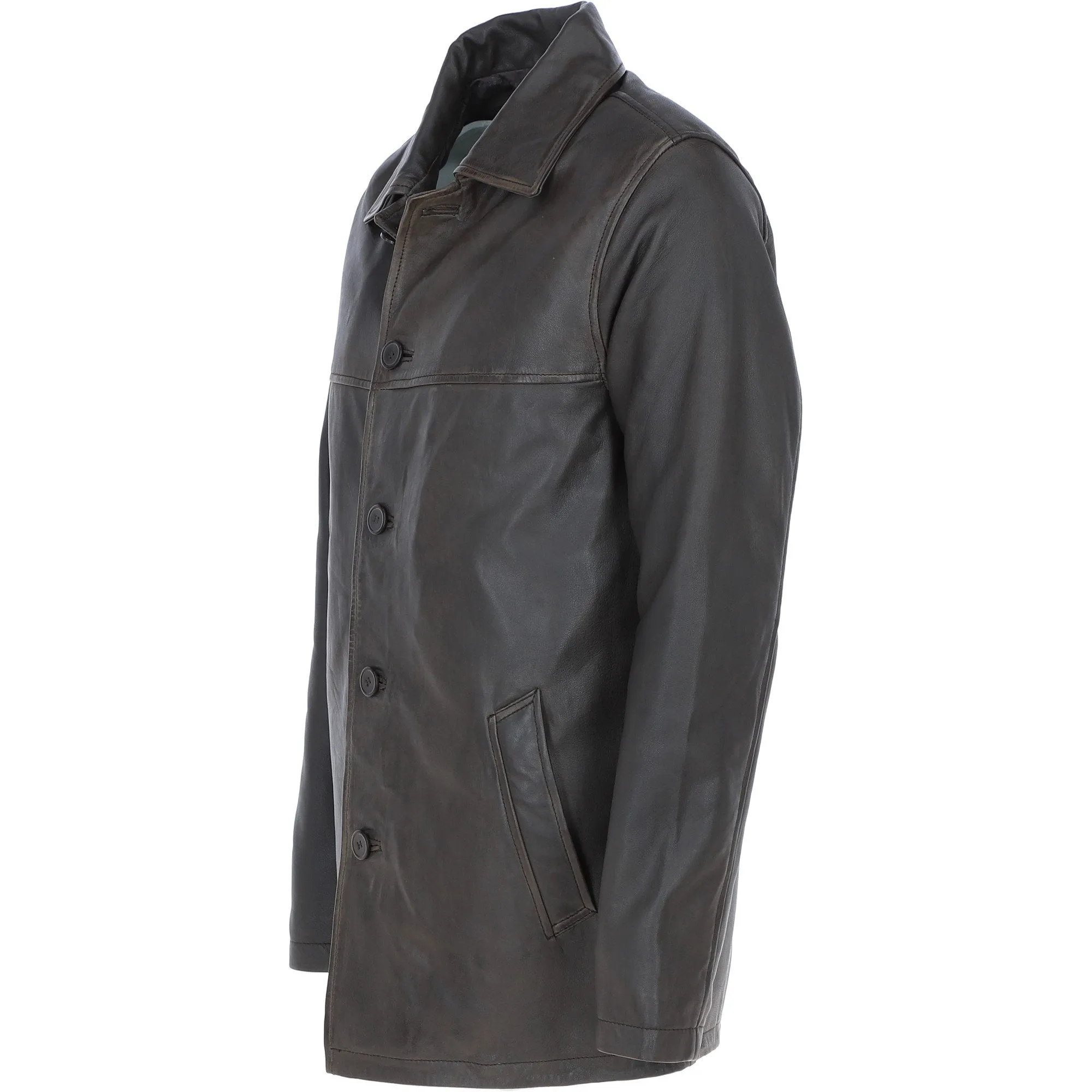 Classic Ashwood Men's Aq Brown Leather Jacket: AWM-REEFER