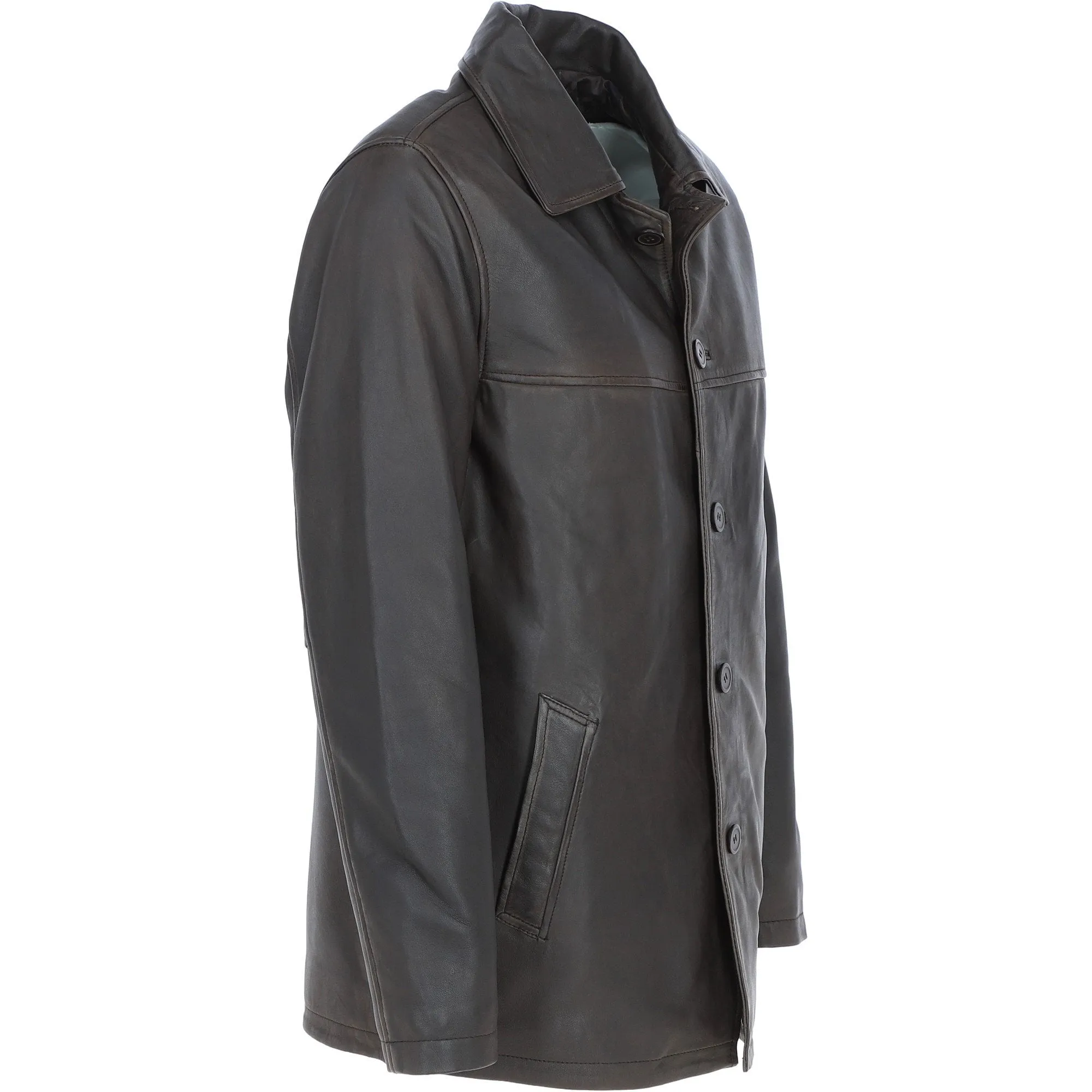 Classic Ashwood Men's Aq Brown Leather Jacket: AWM-REEFER