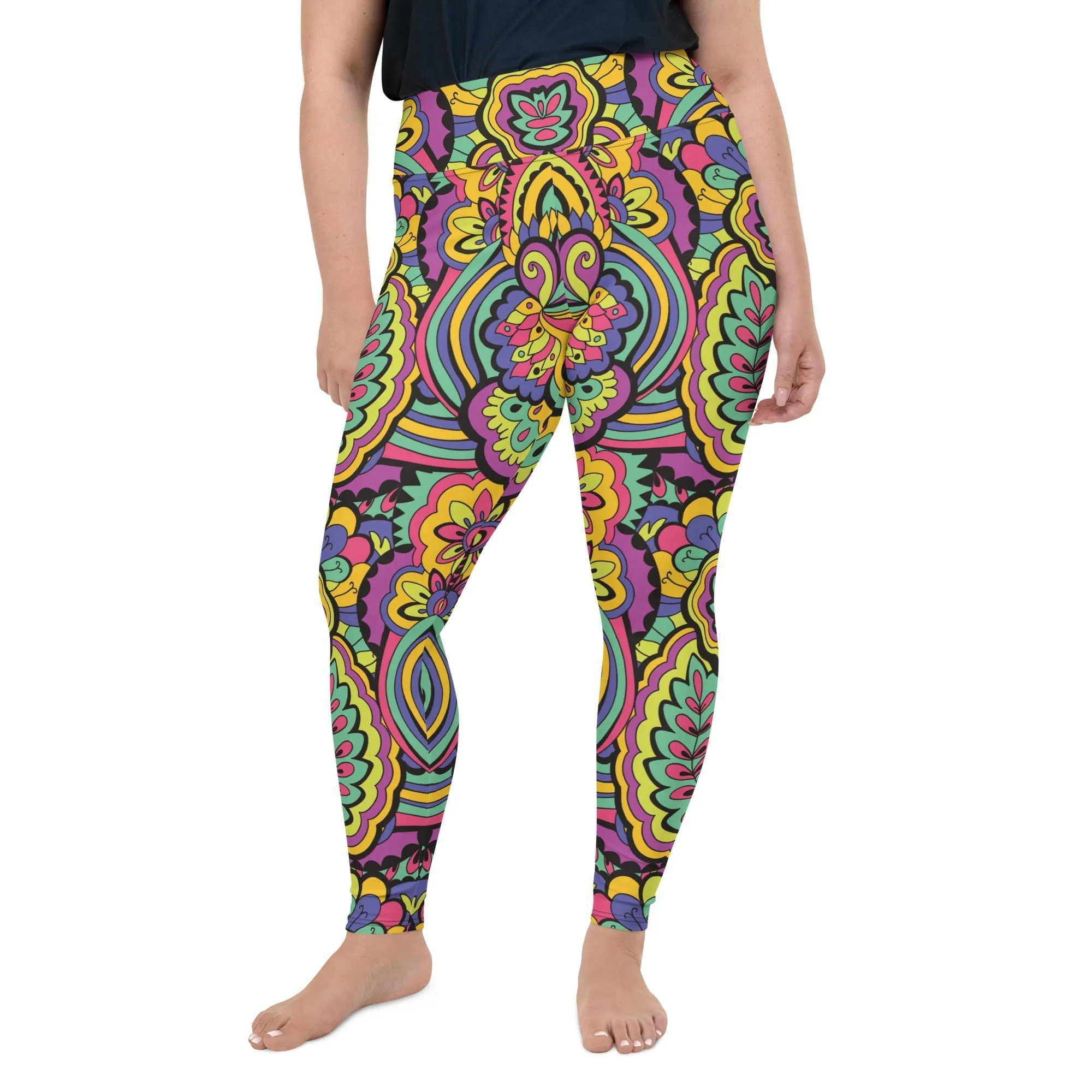 Colorful Fun Pattern Plus Size Leggings