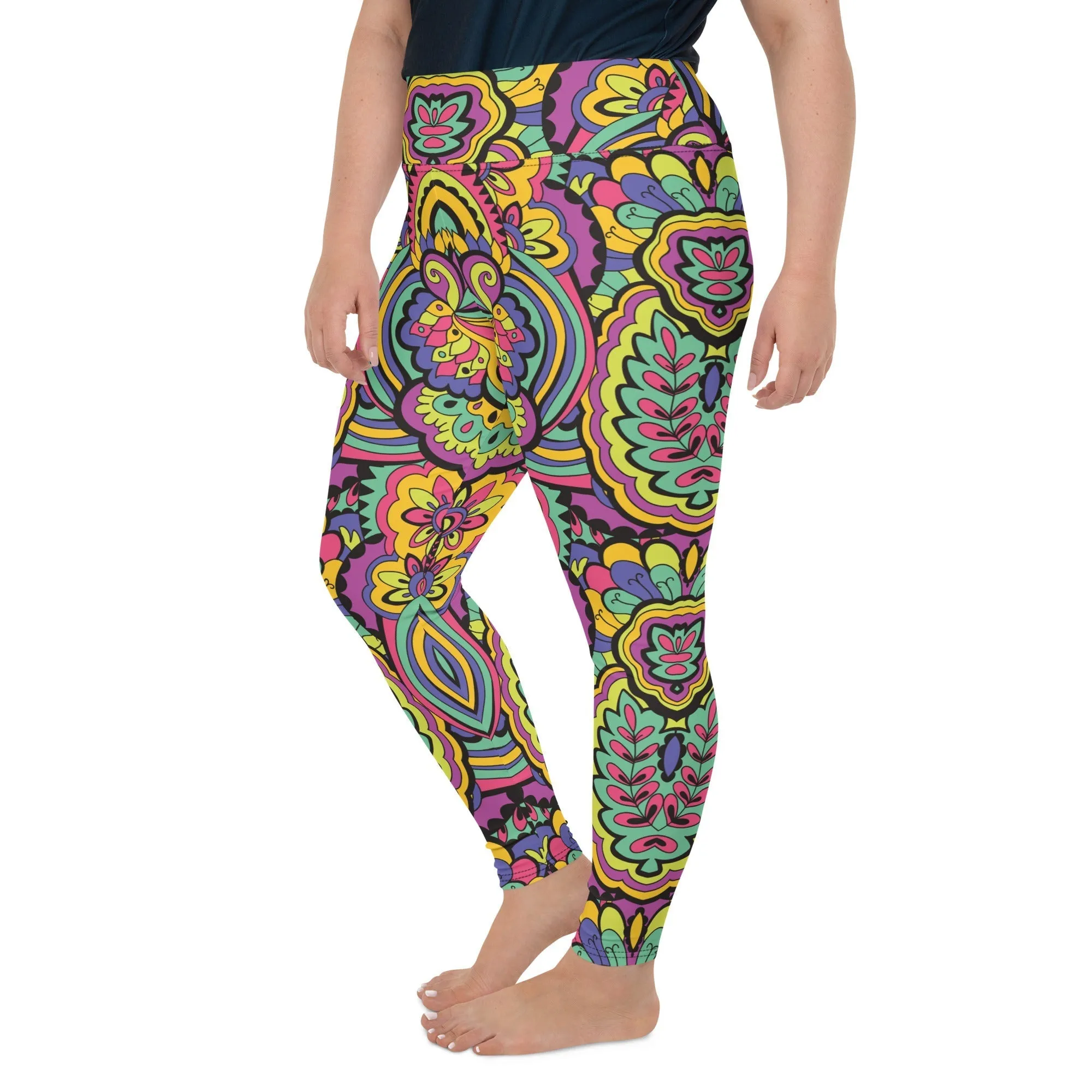 Colorful Fun Pattern Plus Size Leggings