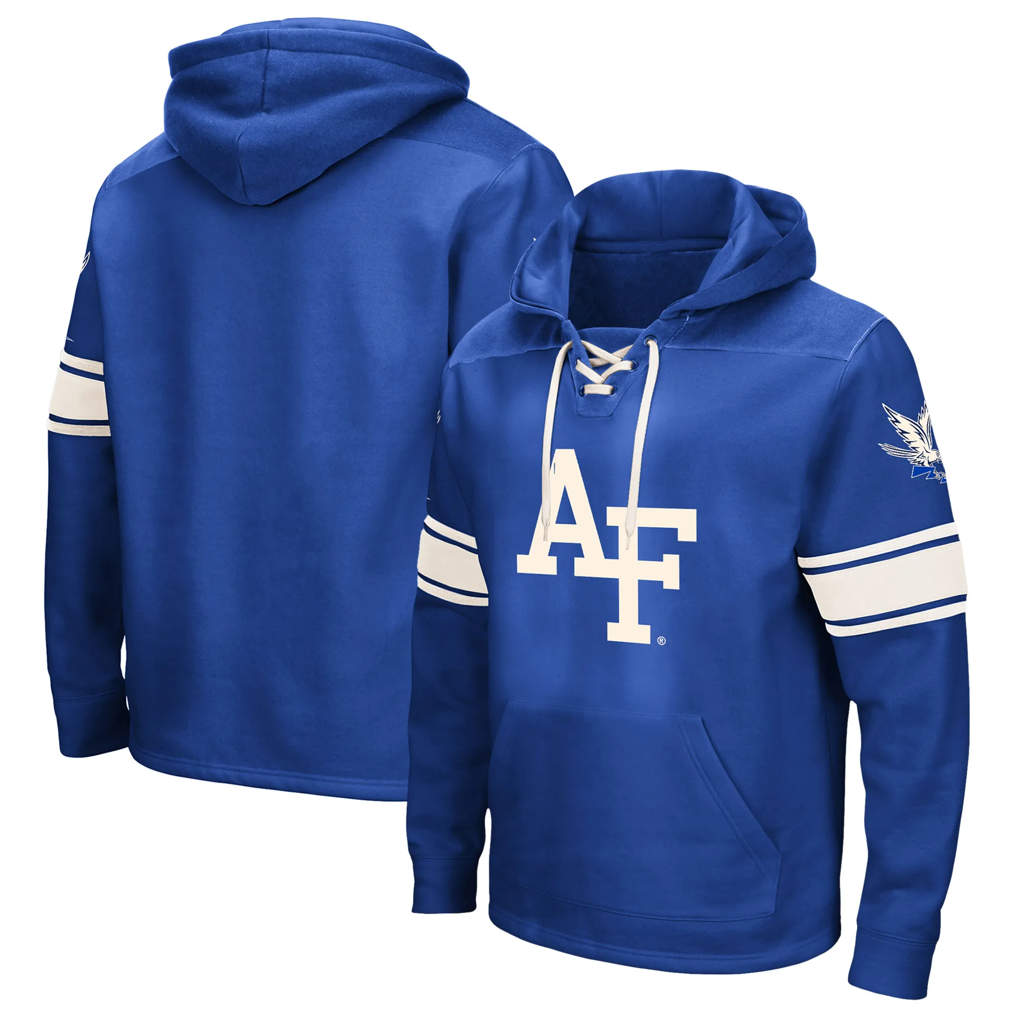 Colosseum Air Force Falcons Royal 2.0 Lace-Up Pullover Hoodie