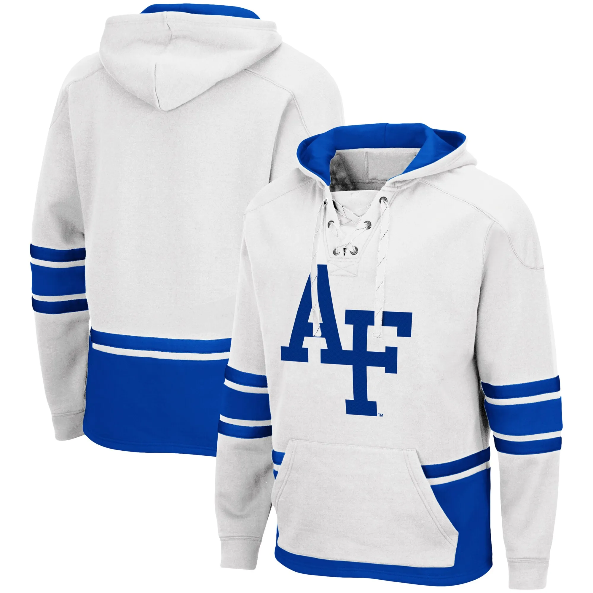 Colosseum Air Force Falcons White Lace Up 3.0 Pullover Hoodie