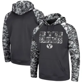 Colosseum BYU Cougars Charcoal OHT Military Appreciation Digital Camo Pullover Hoodie