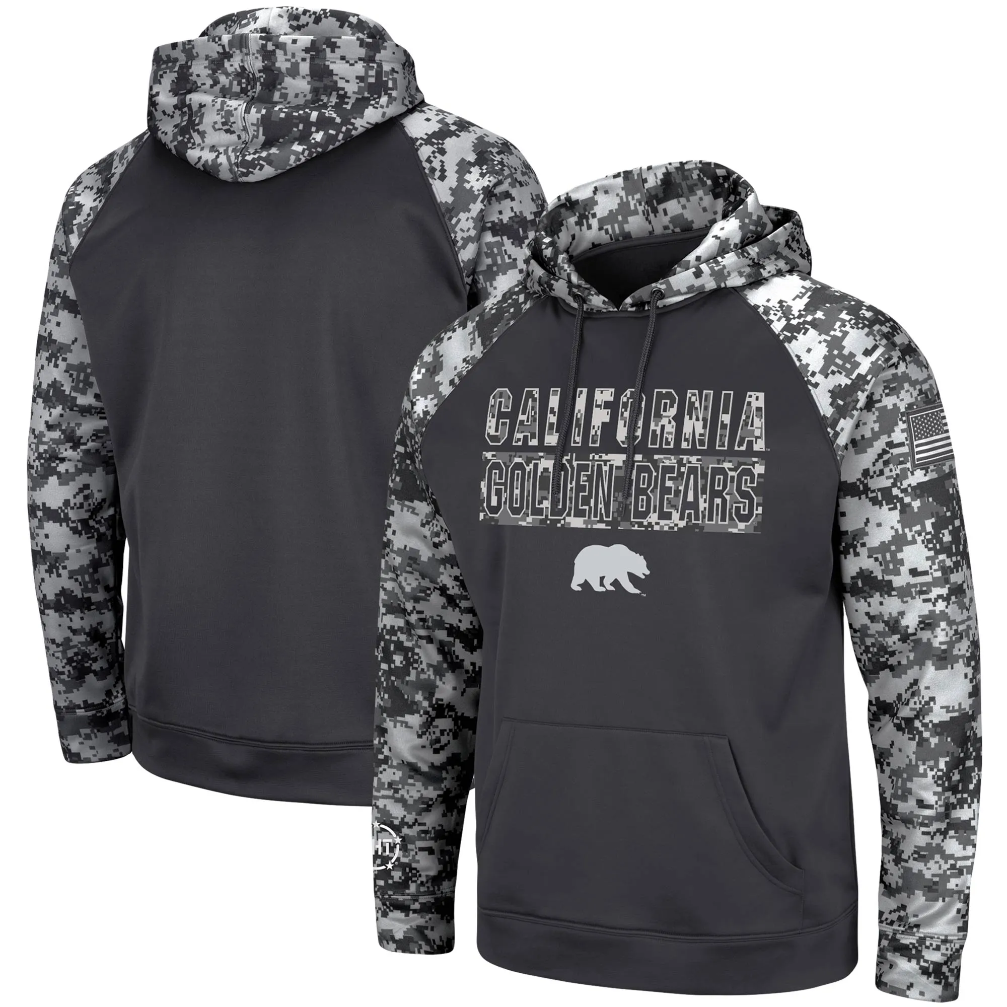 Colosseum Cal Bears Charcoal OHT Military Appreciation Digital Camo Pullover Hoodie