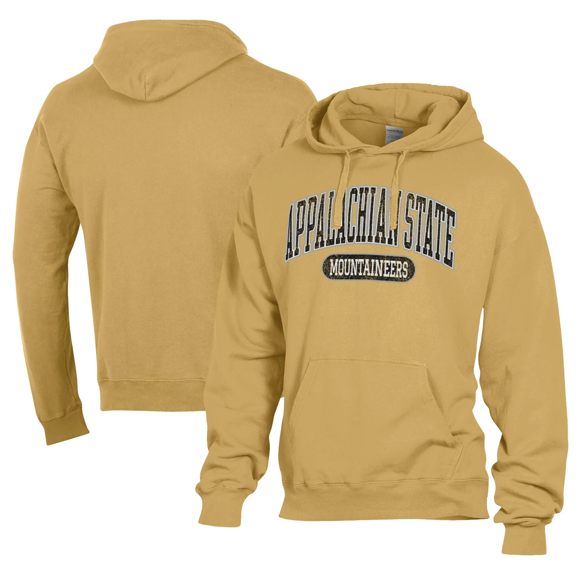 Comfort Wash  Appalachian State Mountaineers Gold Lightweight Fleece Pullover Hoodie