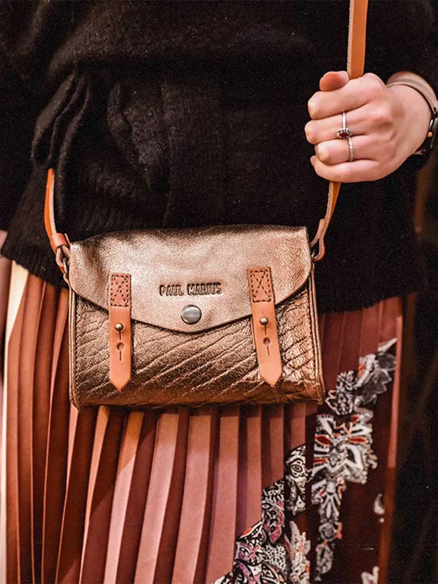 Copper Leather Shoulder Bag - Le Mini Indispensable Copper | PAUL MARIUS