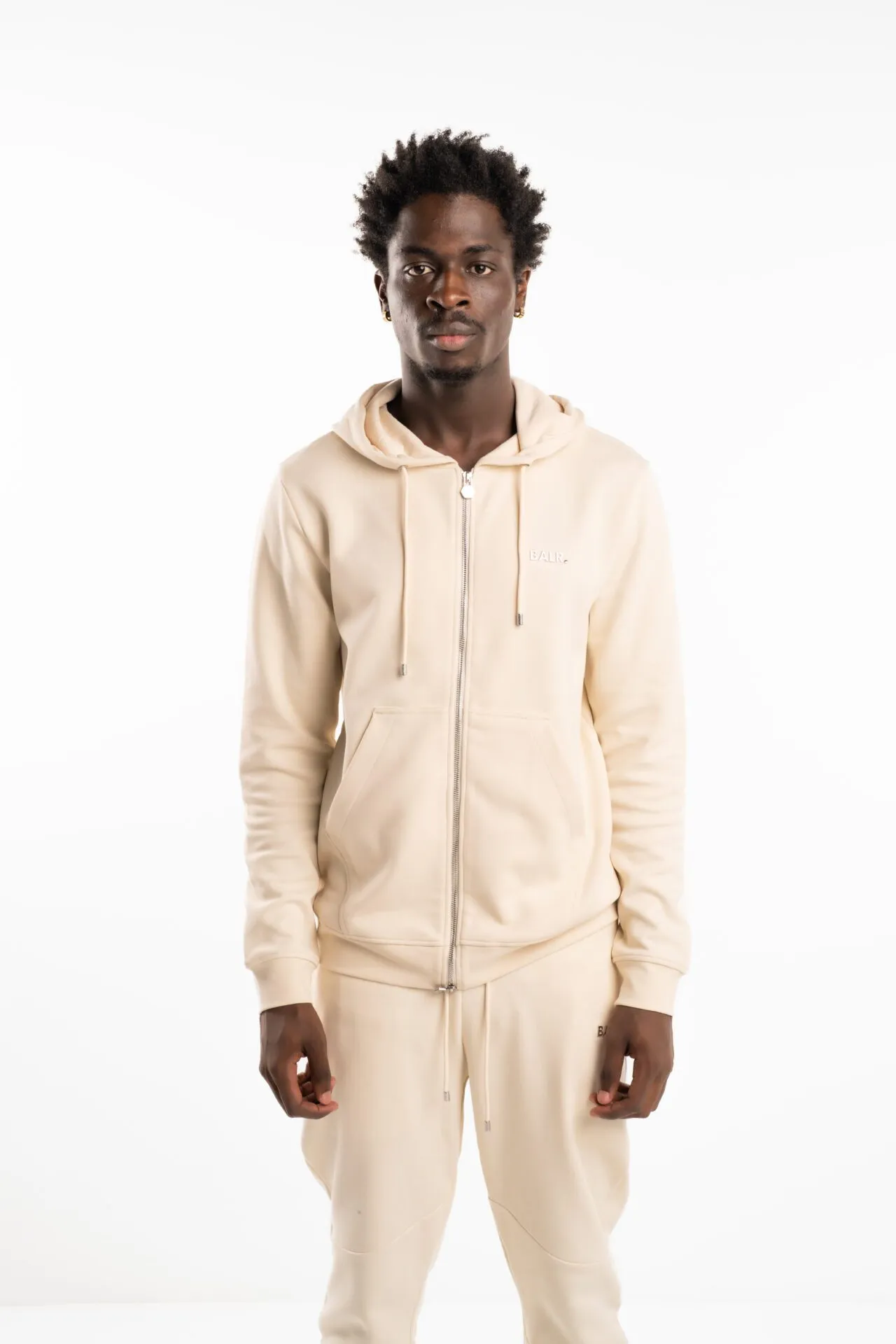 (Core) BALR Q Series Regular Fit Zip Through Hoodie B1269.1001 White Swan