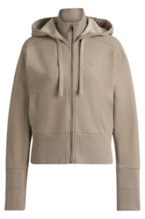 Cotton-jersey hooded jacket with Double B monogram