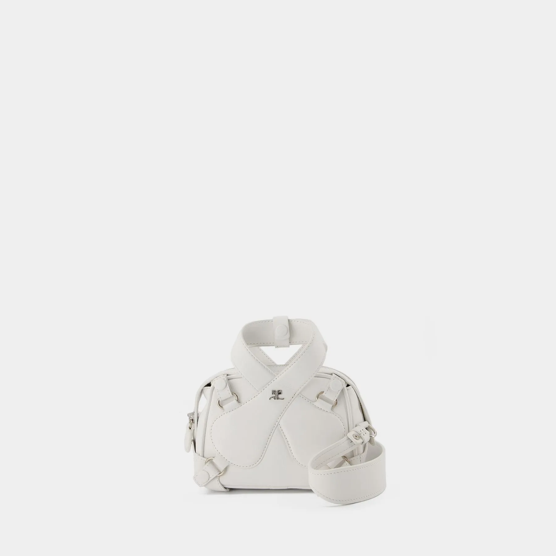 Courreges  X Loop Baguette Bag in White Leather