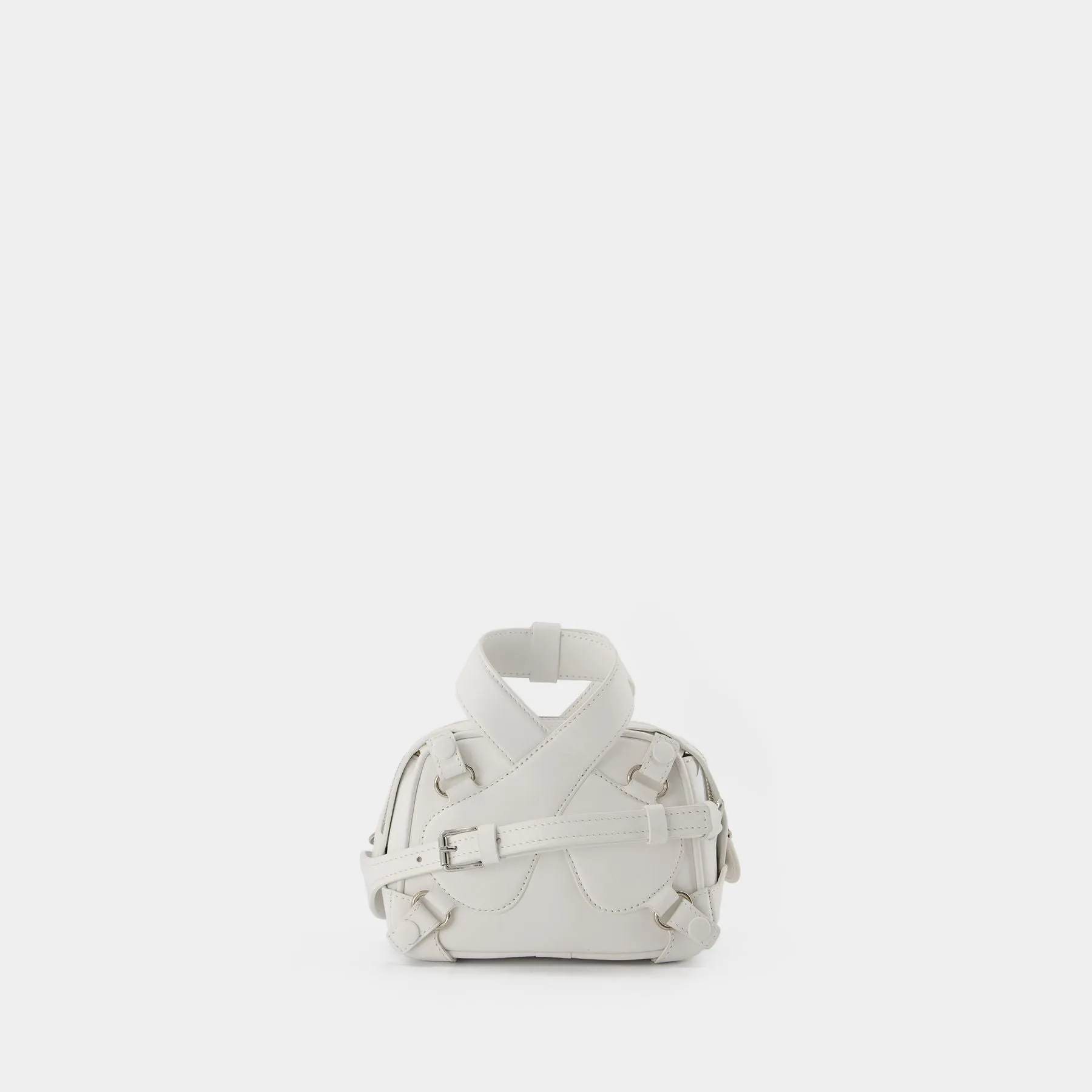 Courreges  X Loop Baguette Bag in White Leather