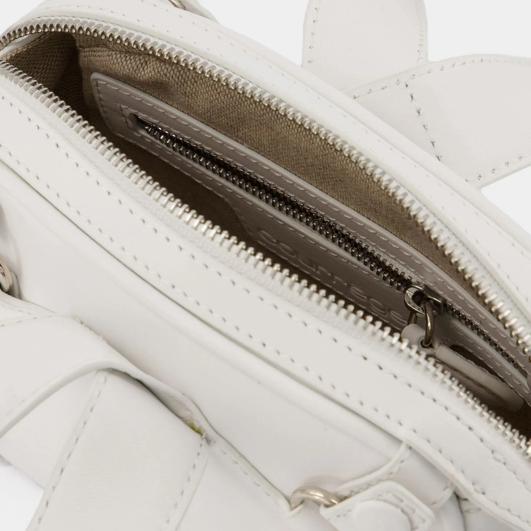 Courreges  X Loop Baguette Bag in White Leather