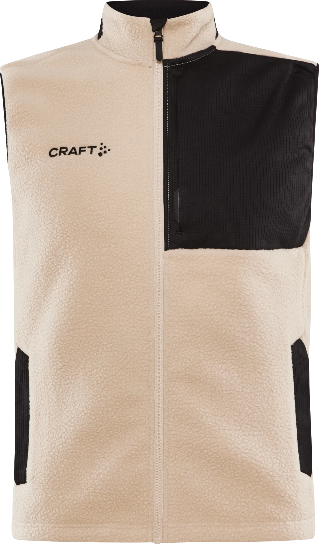 Craft Men's Adv Explore Pile Fleece Vest Ecru/Black | Buy Craft Men's Adv Explore Pile Fleece Vest Ecru/Black here | O