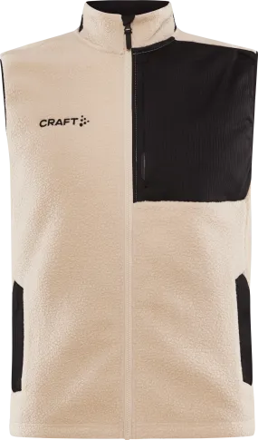 Craft Men's Adv Explore Pile Fleece Vest Ecru/Black | Buy Craft Men's Adv Explore Pile Fleece Vest Ecru/Black here | O