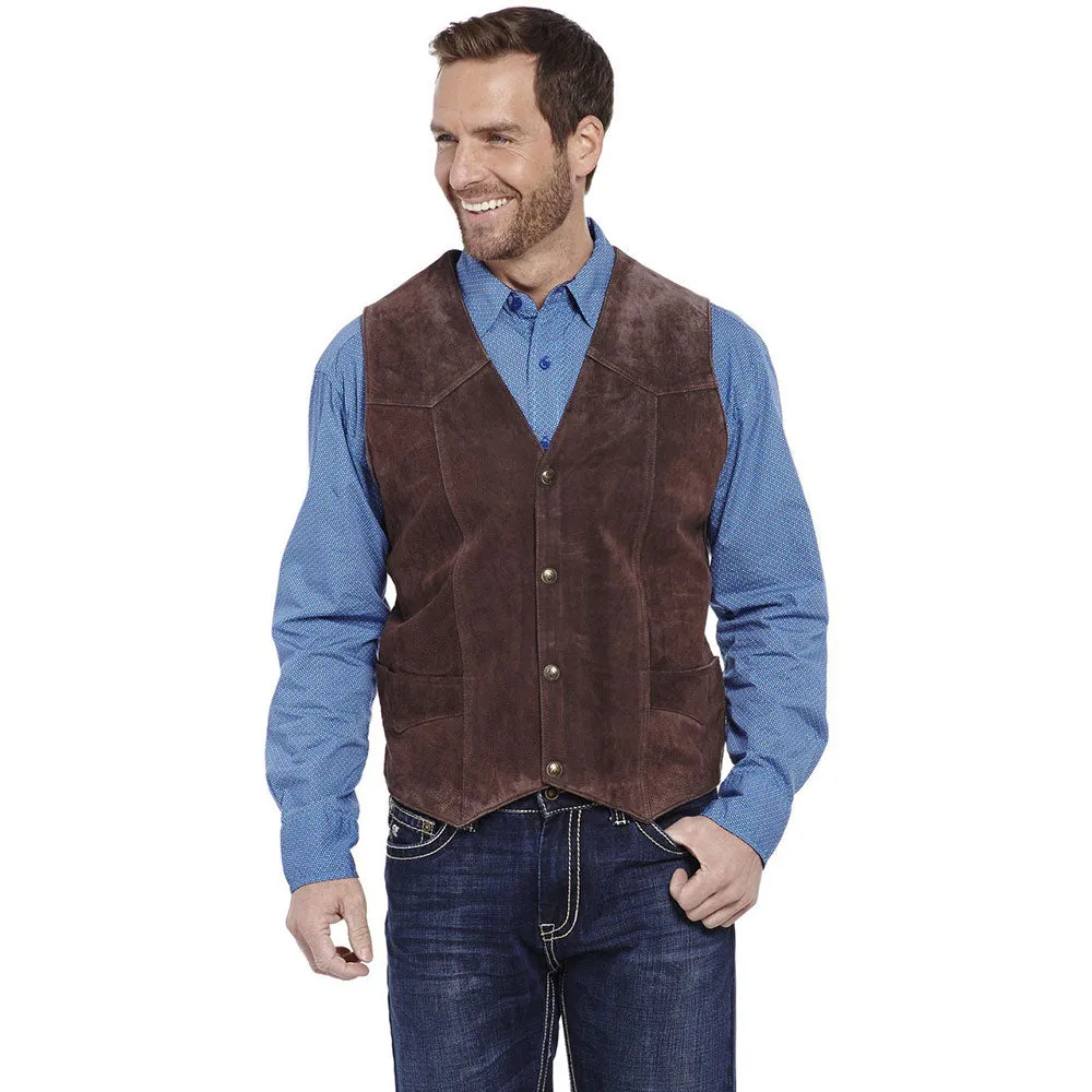 Cripple Creek Mens Suede Leather Snap Vest - Shop Now