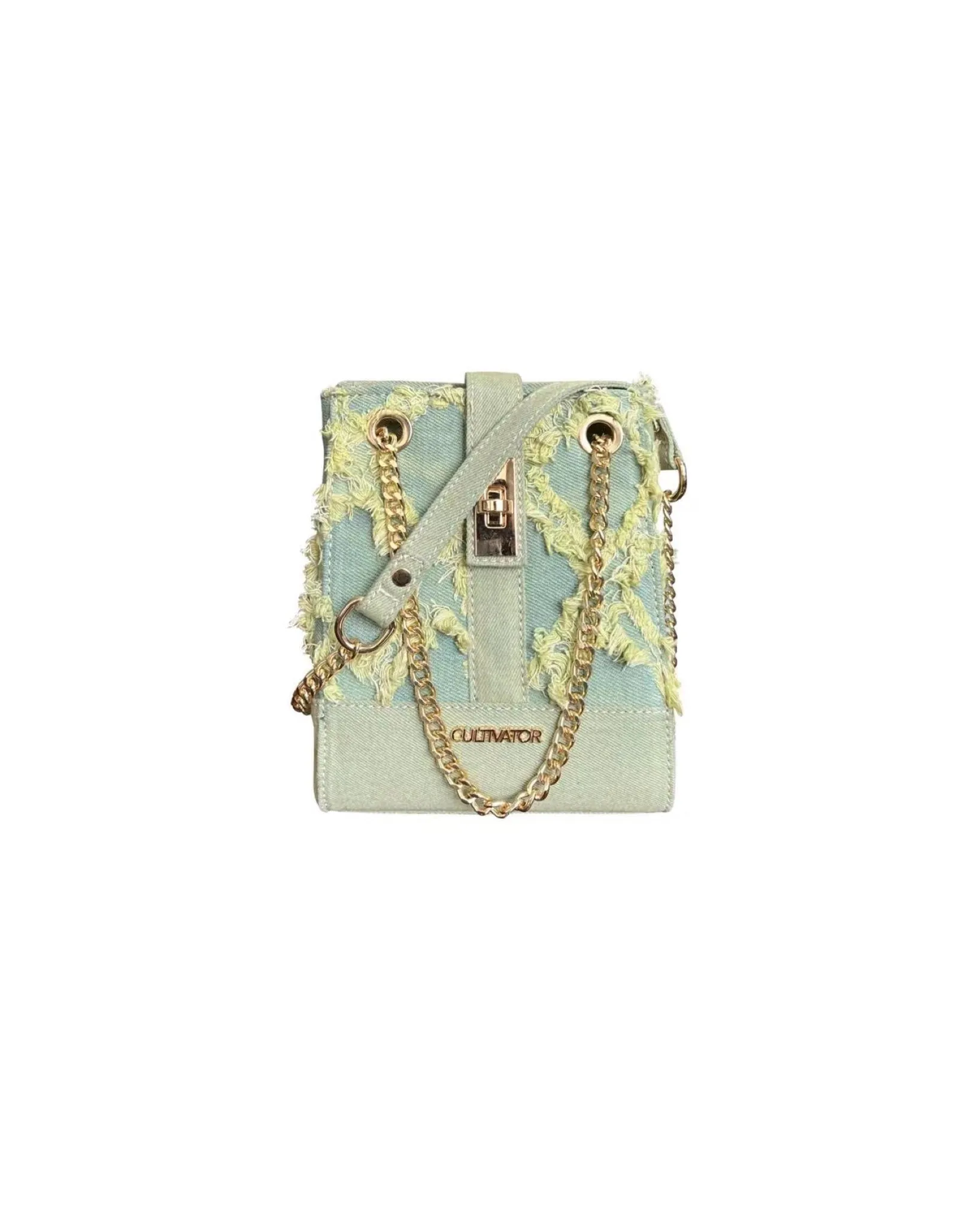 Cultivator Denim Chain Strap Rectangular Mini Handbag