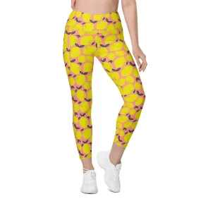 Cute Lemon Leggings With Pockets