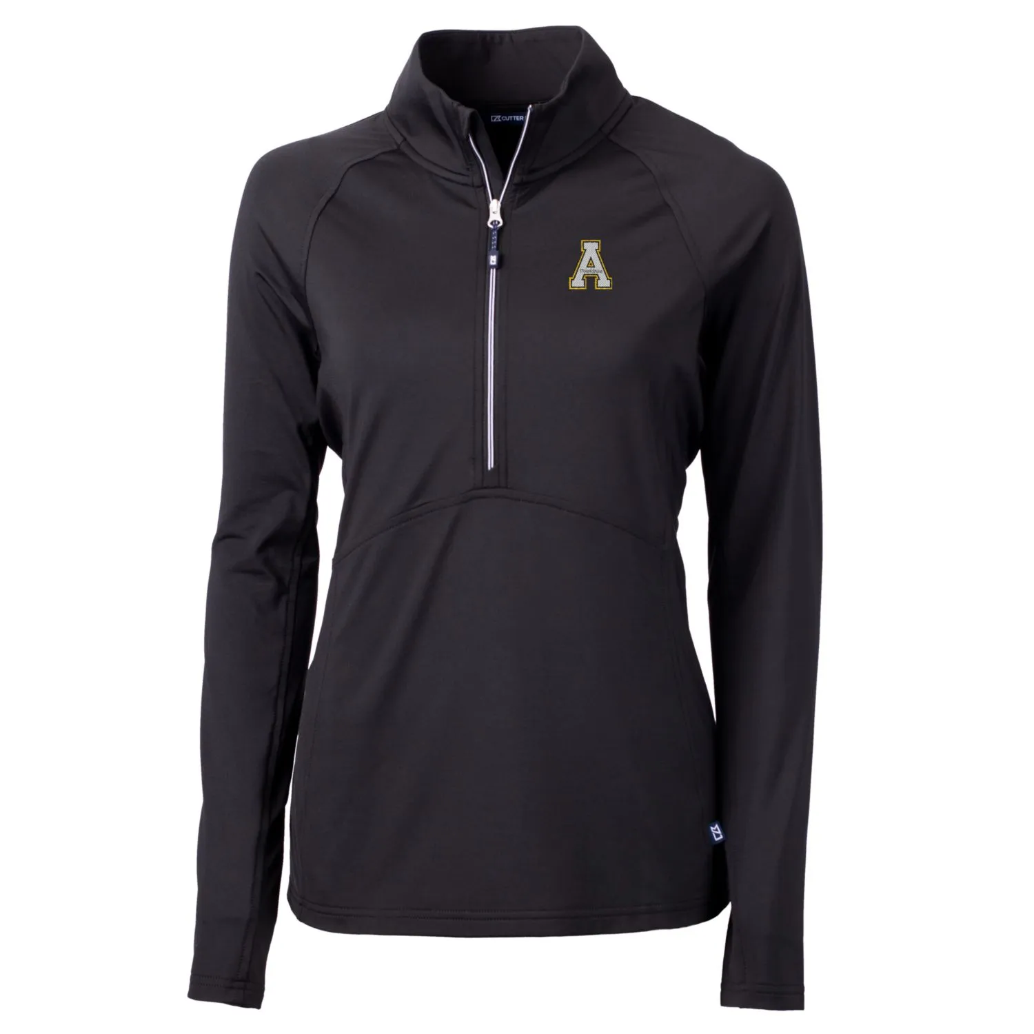 Cutter & Buck Appalachian State Mountaineers Women's Black Adapt Eco Knit Half-Zip Pullover Jacket