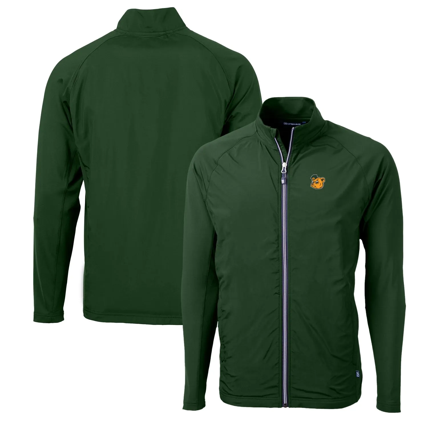 Cutter & Buck Baylor Bears Green Adapt Eco Knit Hybrid Recycled Full-Zip Logo Jacket