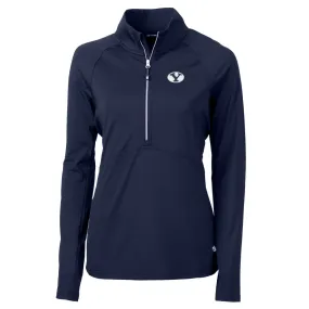 Cutter & Buck BYU Cougars Women's Navy Adapt Eco Knit Half-Zip Pullover Jacket