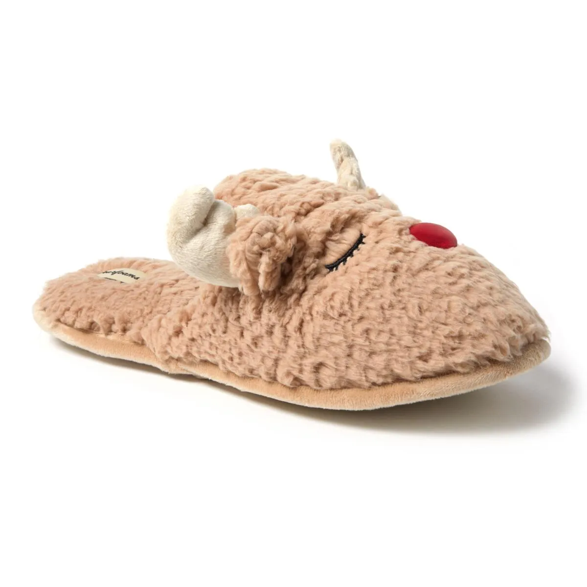      Dearfoams Men's Holiday Novelty Reindeer Scuff Slipper     