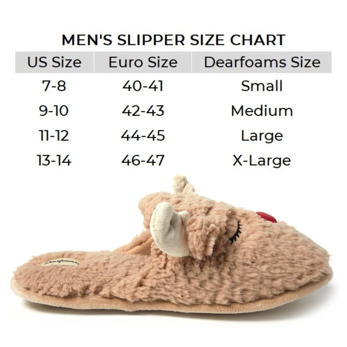      Dearfoams Men's Holiday Novelty Reindeer Scuff Slipper     