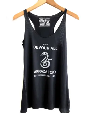 Devour All, Snake Print Hoodoo Candle. Tank Top, Women's Racerback Black Tank