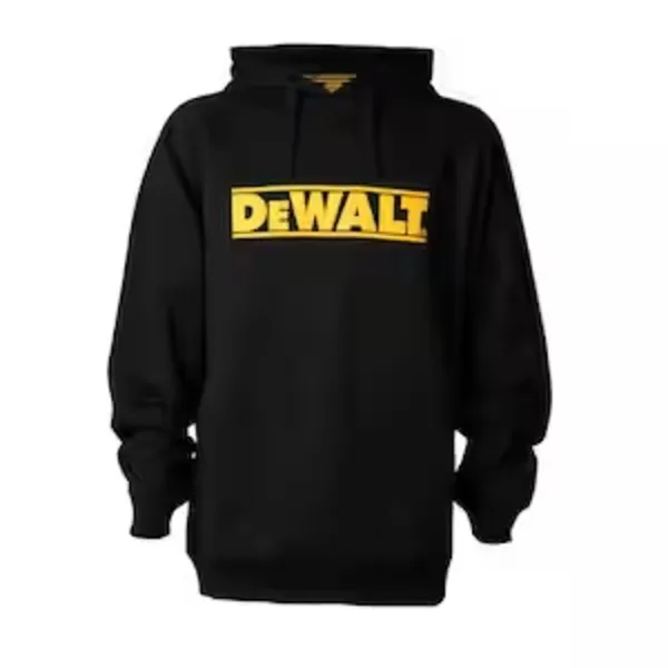 DeWalt Logan Men's Size Large Black Cotton/Polyester Water Resistant Hooded Sweatshirt