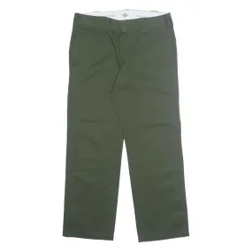 DICKIES Chino Mens Trousers Green Slim Straight W32 L30