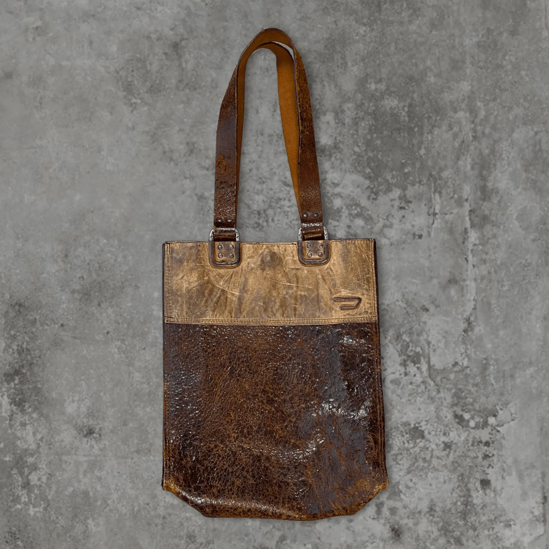 DIESEL BROWN LEATHER TOTE BAG