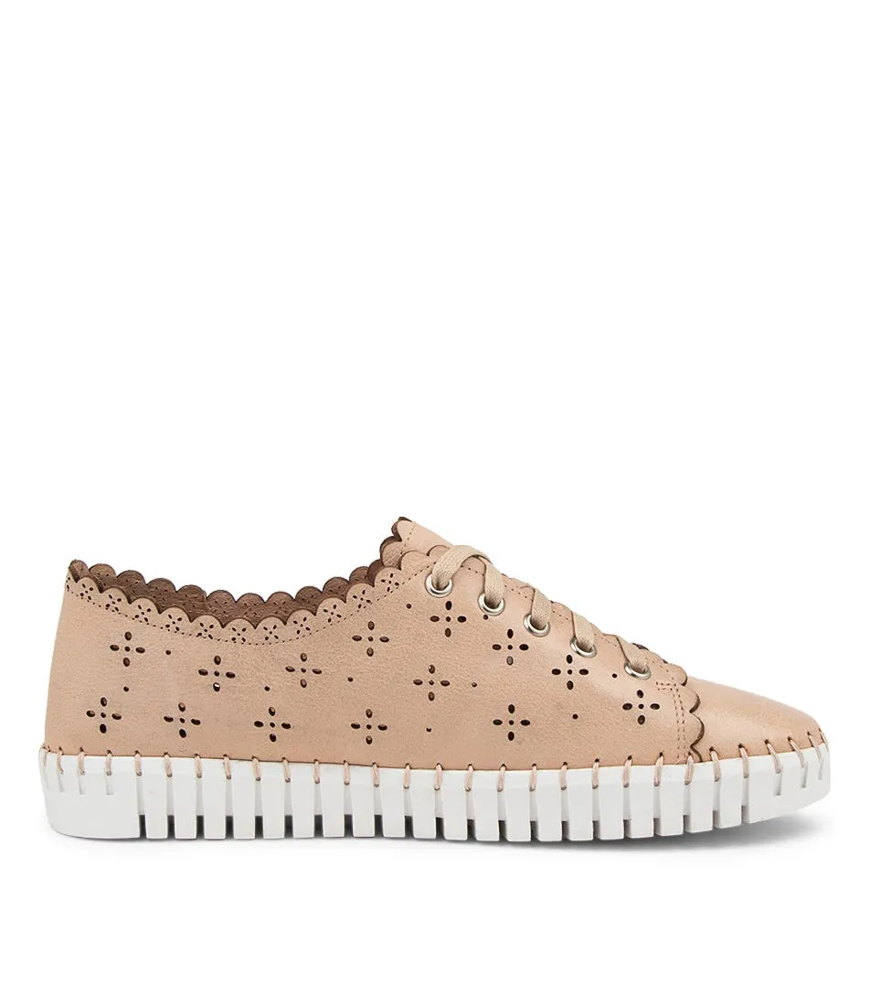 DJANGO & JULIETTE Hangel Cappuccino Leather Sneakers Wt Sole