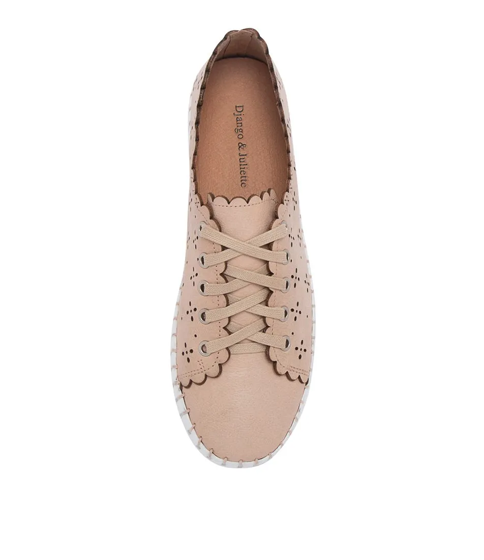 DJANGO & JULIETTE Hangel Cappuccino Leather Sneakers Wt Sole