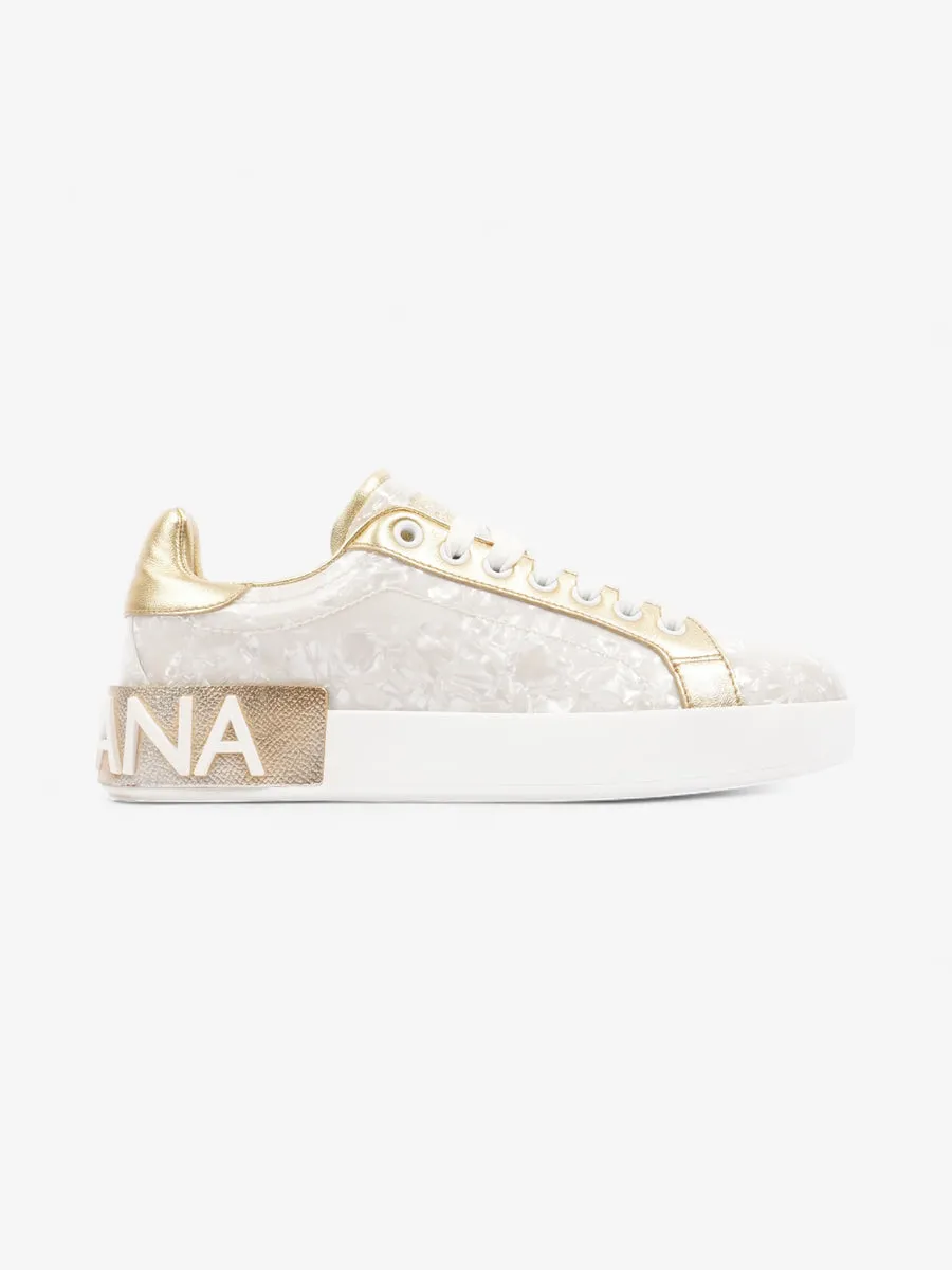 Dolce and Gabbana Portofino Sneakers Pearl  / Gold PVC EU 36 UK 3