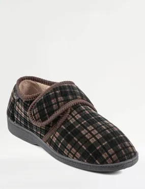 Dr Keller Wide Fit Touch Fasten Slipper