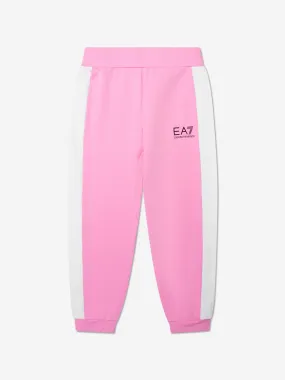 EA7 Emporio Armani Girls Logo Colourblock Joggers in Pink