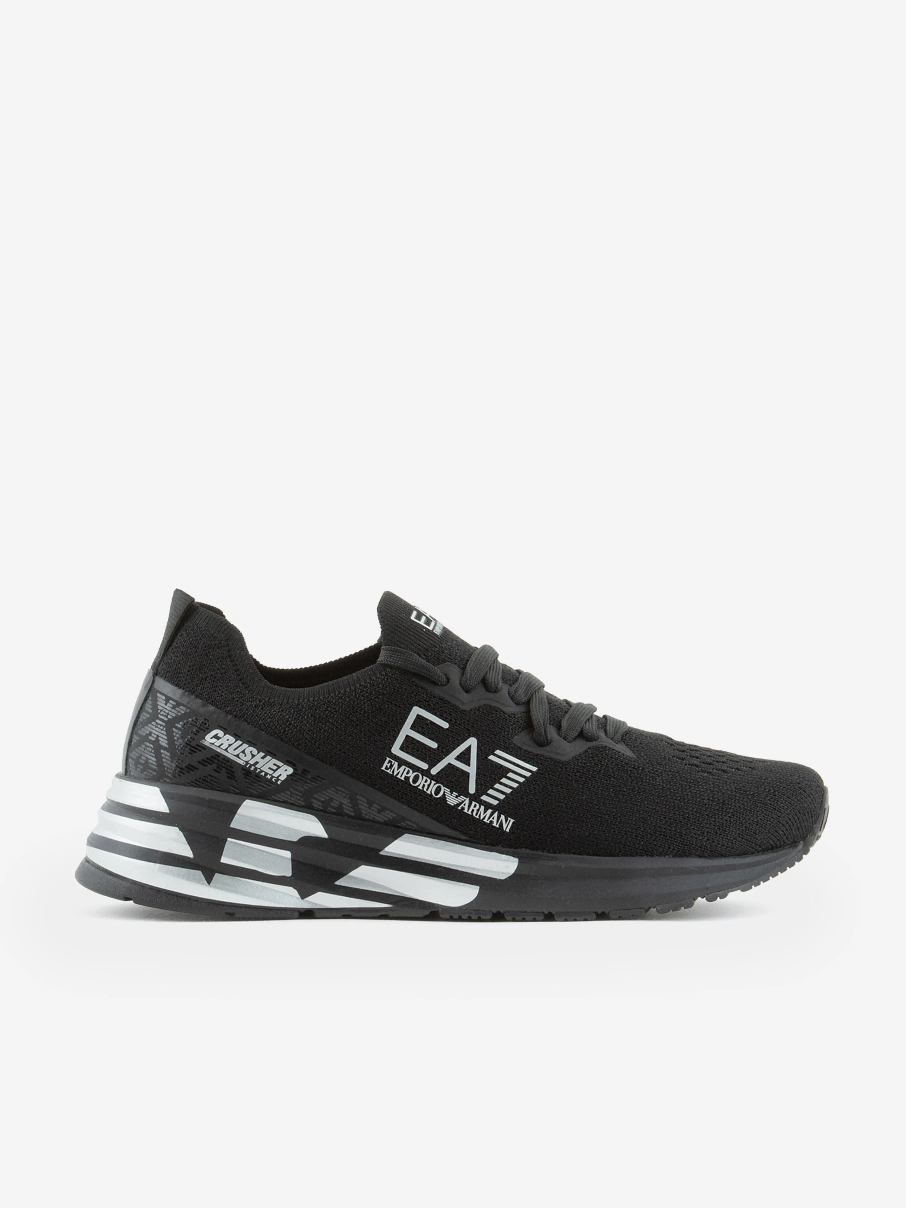 EA7 Emporio Armani Kids Logo Trainers in Black