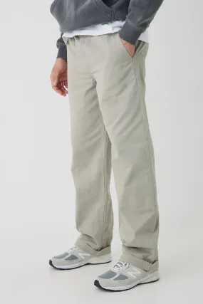 Elasticated Waist Baggy Turn Up Hem Chino Trousers