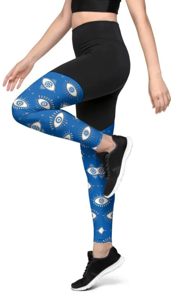 Evil Eye Pattern Compression Leggings